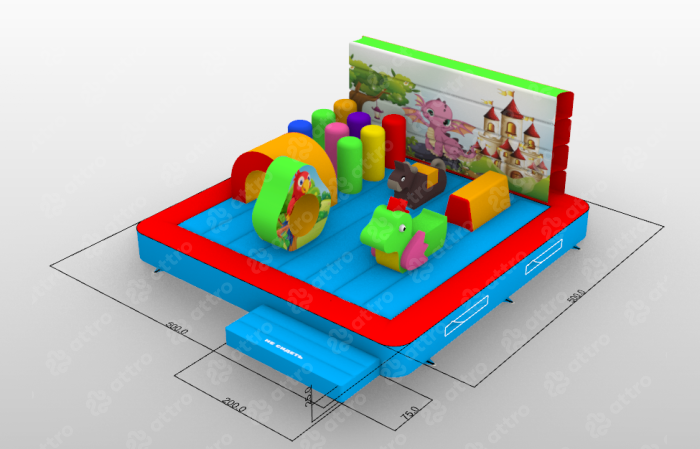 Надувной батут «Замок», размер 5*5*3 метров
