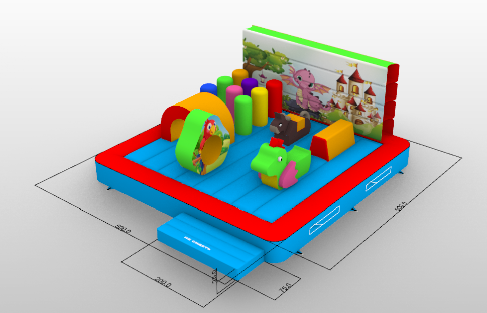 Надувной батут «Замок», размер 5*5*3 метров