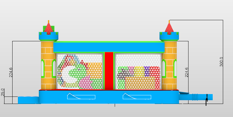 Надувной батут «Замок», размер 5*5*3 метров