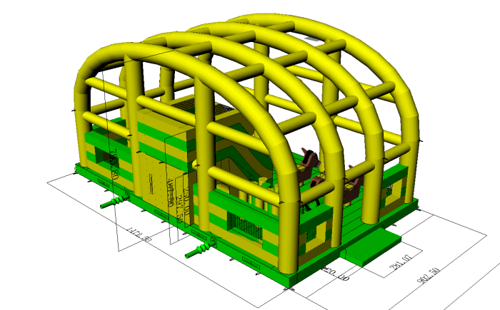 Надувной батутный парк "Лес чудес"  45*15*10 м