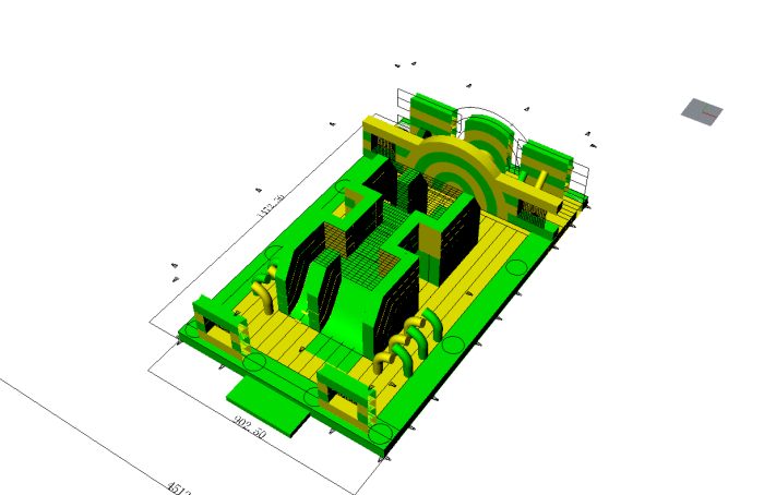 Надувной батутный парк "Лес чудес"  45*15*10 м