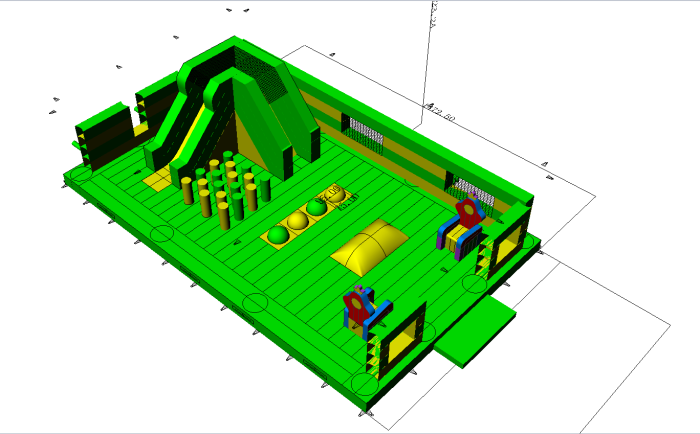 Надувной батутный парк "Лес чудес"  45*15*10 м