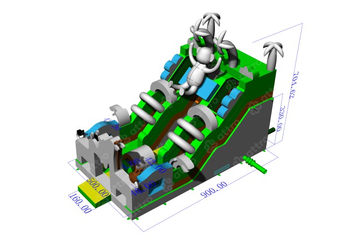 Надувная горка "Жираф и Зебра" 9*5*7 м