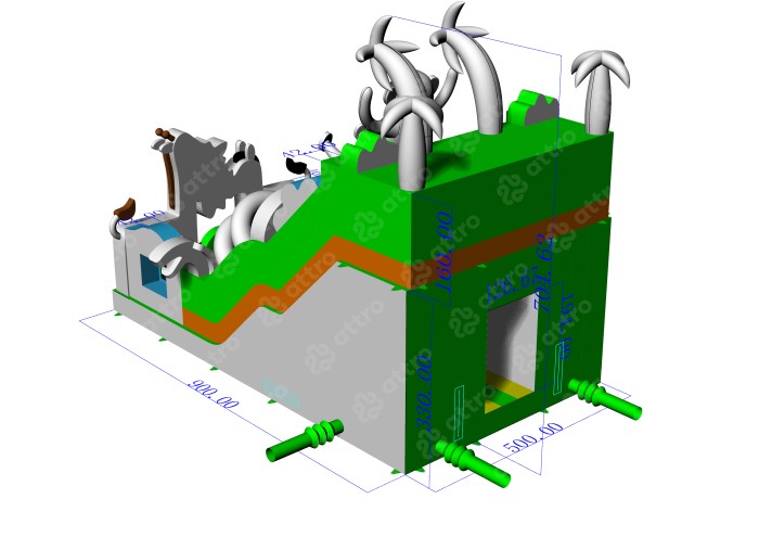 Надувная горка "Жираф и Зебра" 9*5*7 м