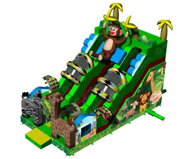 Надувная горка "Жираф и Зебра" 9*5*7 м