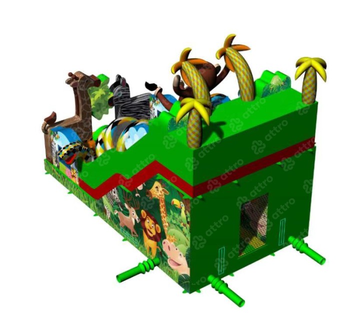 Надувная горка "Жираф и Зебра" 9*5*7 м