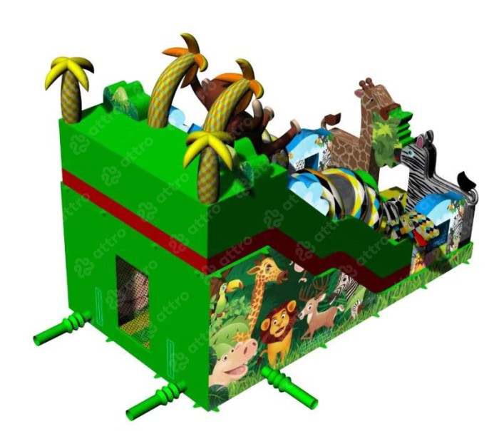 Надувная горка "Жираф и Зебра" 9*5*7 м