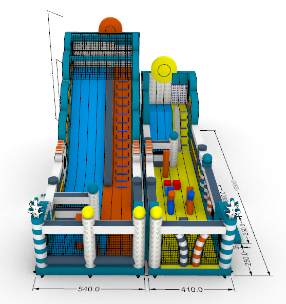 Надувной батут «Мегаполис» 17*9,5*9,1 м