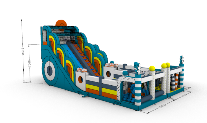 Надувной батут «Мегаполис» 17*9,5*9,1 м