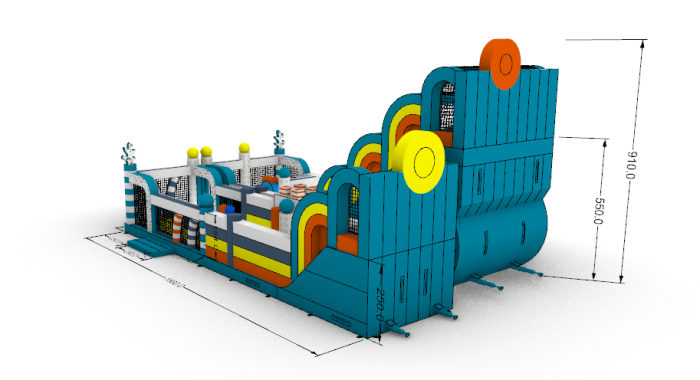 Надувной батут «Мегаполис» 17*9,5*9,1 м