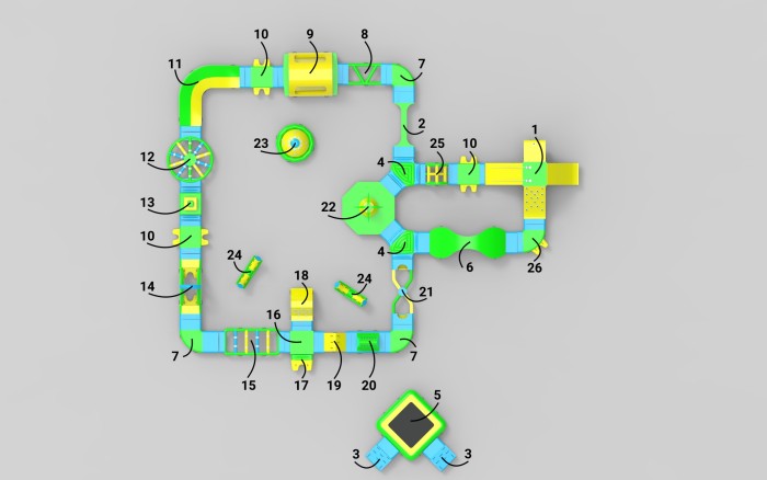 Надувной аквапарк "Спорт парк 80" 38*38 м