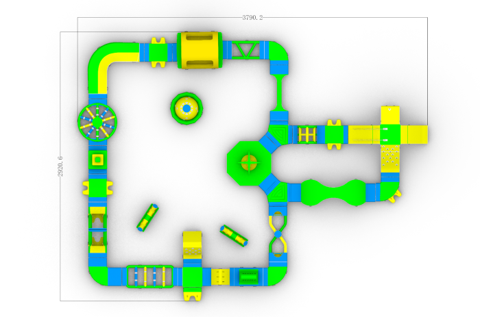 Надувной аквапарк "Спорт парк 80" 38*38 м