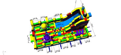 Надувная горка "Миньоны" 15,5*7,5*8,5 м