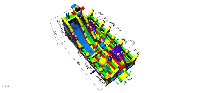 Надувная горка "Миньоны" 15,5*7,5*8,5 м