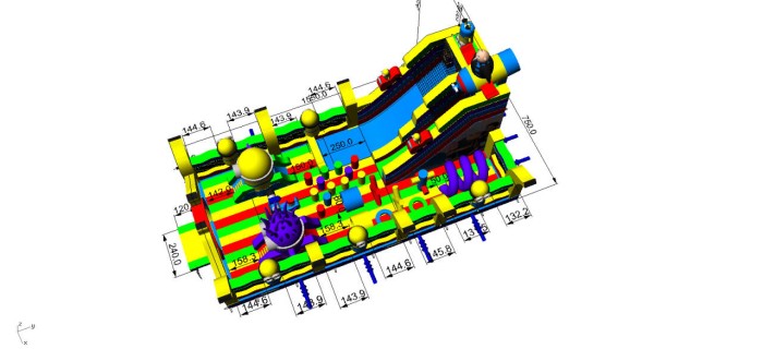 Надувная горка "Миньоны" 15,5*7,5*8,5 м