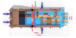 Надувной батут "Веселье пиратов" 12*4,3*5,8 м