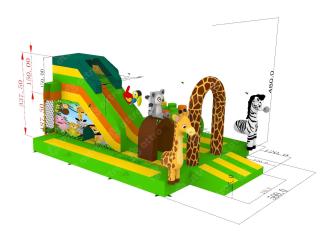 Надувная горка "Африка" 6*5*5,6 м 
