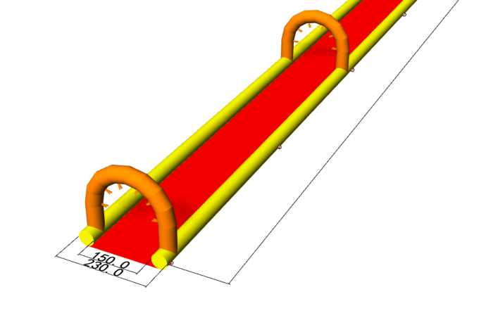 Надувная водная горка "Турбо" герметичная 1 полоса