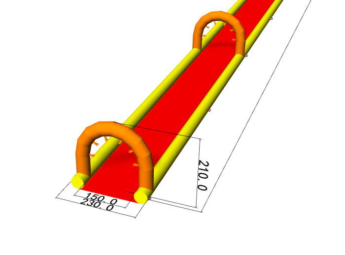Надувная водная горка "Турбо" герметичная 1 полоса