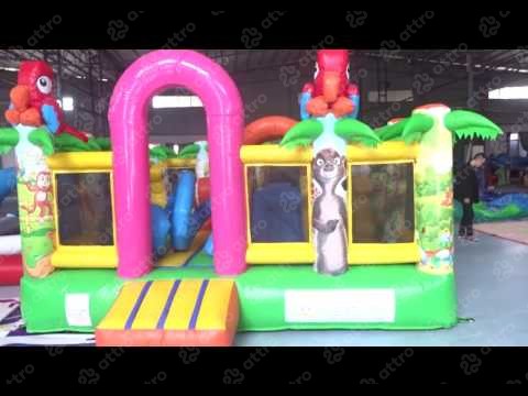 Надувной батут "Джунгли с горкой" 4*4*2,5 м