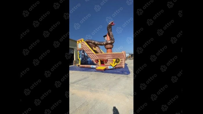 Надувная горка "Джек воробей", размер 7*4*6 м