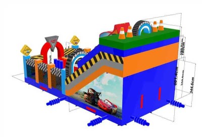 Надувая горка "Супер тачки 3D", 12*6*6,6 м