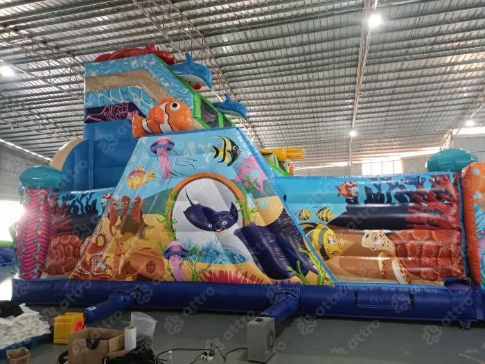 Надувной батут «Океан с иллюминаторами»  16*9,5*7 м