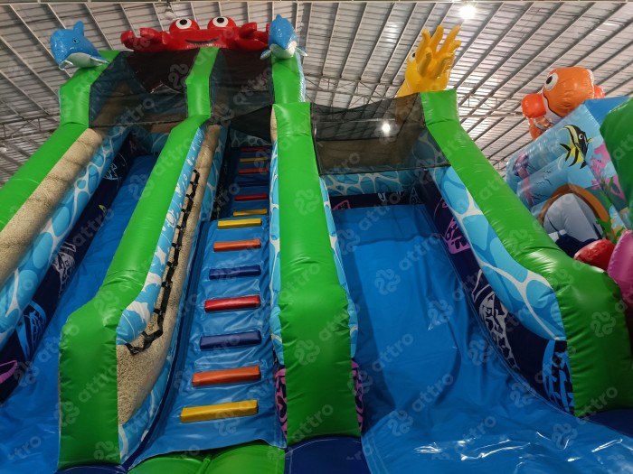 Надувной батут «Океан с иллюминаторами»  16*9,5*7 м