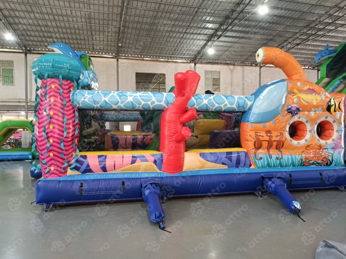 Надувной батут «Океан с иллюминаторами»  16*9,5*7 м