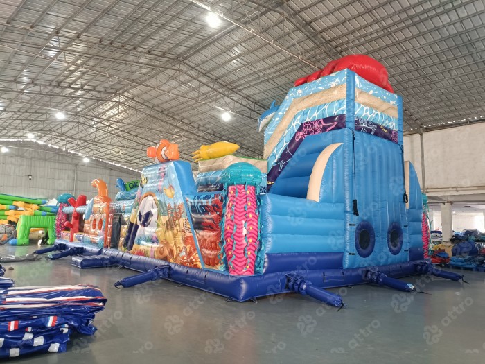 Надувной батут «Океан с иллюминаторами»  16*9,5*7 м