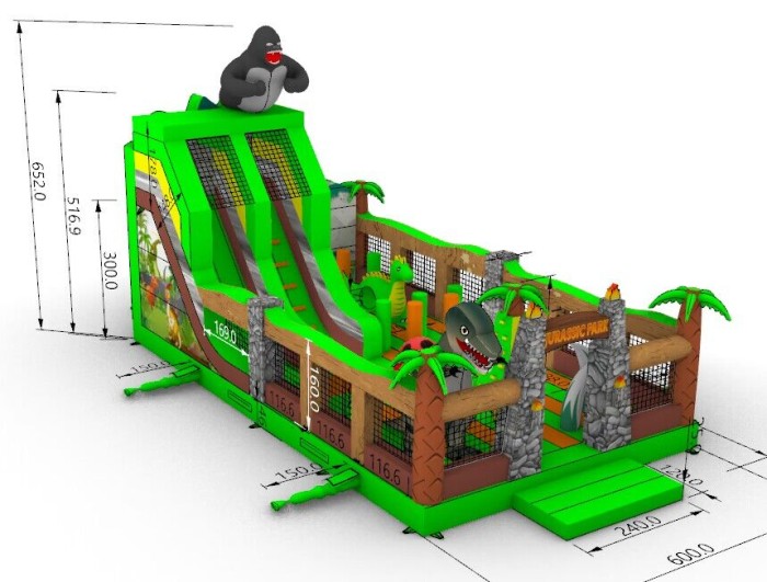 Надувной батут "Парк динозавров" 11*6*6,5 м