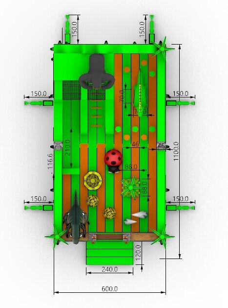 Надувной батут "Парк динозавров" 11*6*6,5 м