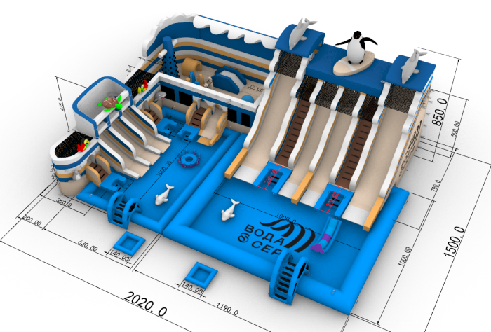 Надувной аквапарк "Пристань Вода&Серф"