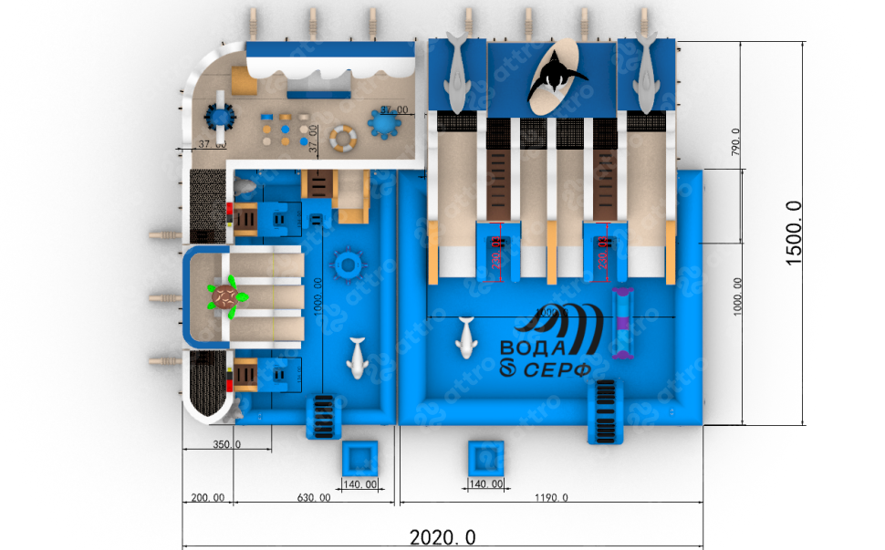 Надувной аквапарк 