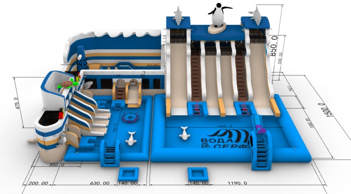 Надувной аквапарк "Пристань Вода&Серф"