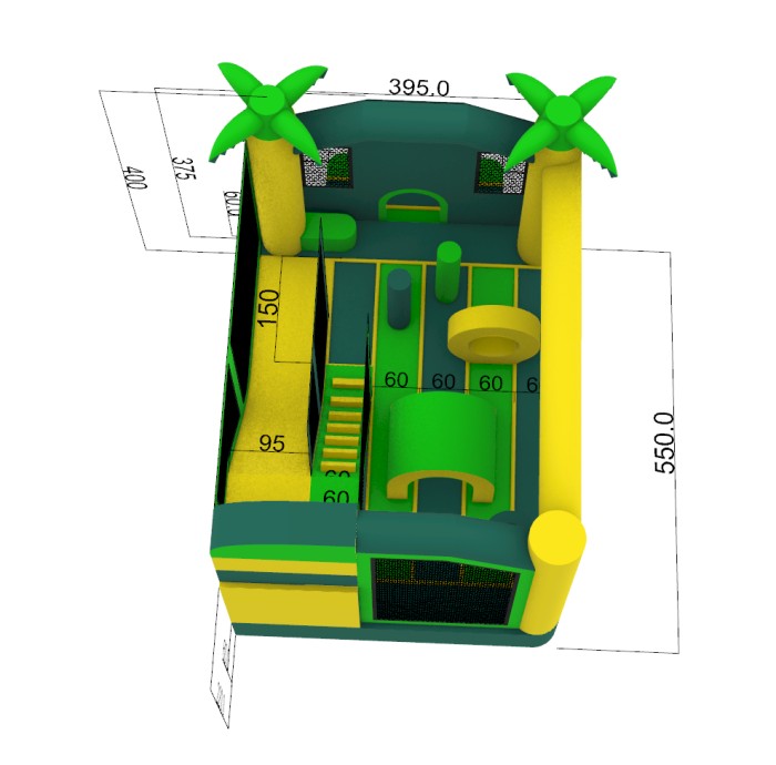Надувной батут "Рентор джунгли" 5,5*4*4 м