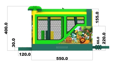 Надувной батут "Рентор джунгли" 5,5*4*4 м