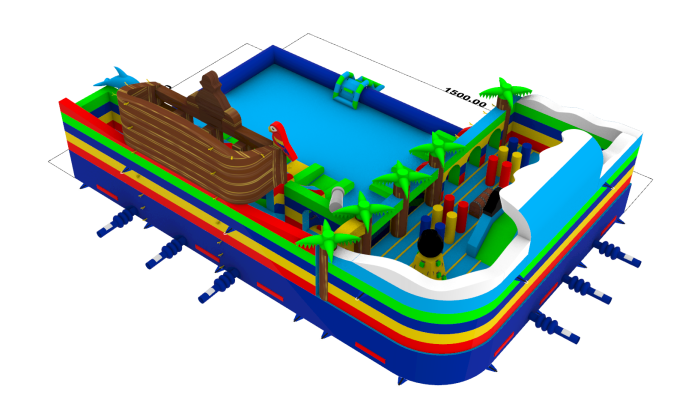 Надувной аквапарк "Пристань Пиратская мини" 15*10*5,5 м