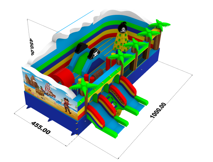 Надувной аквапарк "Пристань Пиратская мини" 15*10*5,5 м