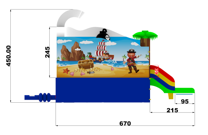 Надувной аквапарк "Пристань Пиратская мини" 15*10*5,5 м