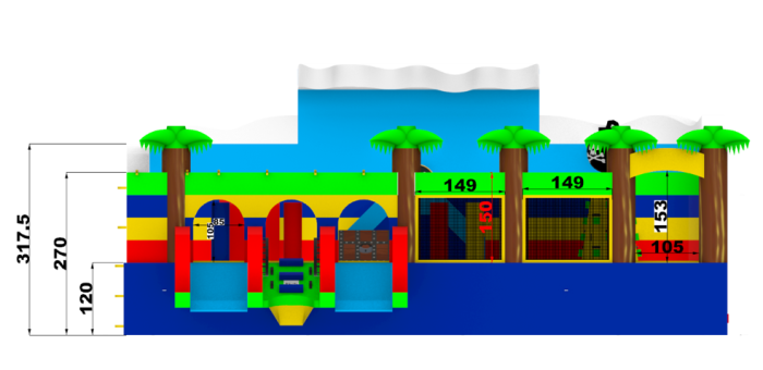 Надувной аквапарк "Пристань Пиратская мини" 15*10*5,5 м