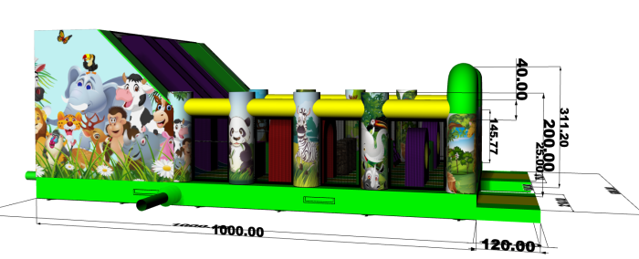 Надувной батут «Джуманджи» 10*6*4 м