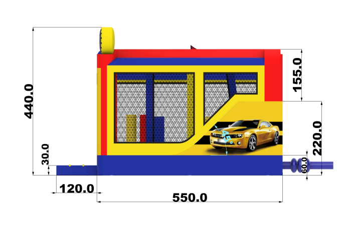 Надувной батут "Рентор авто" 5,5*4*4,4 м