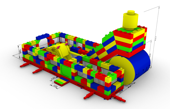 Надувной батут "Конструктор" 14*7*7 м 