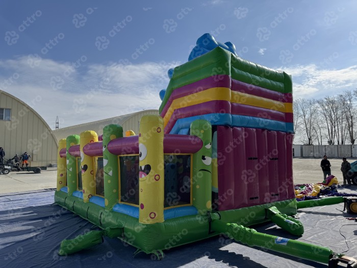 Надувная горка "Монстрики" 7*5*5,6 м