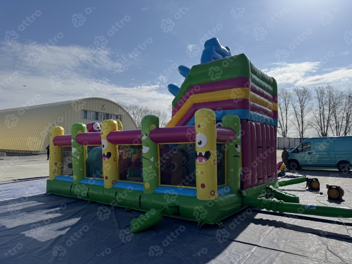 Надувная горка "Монстрики" 7*5*5,6 м