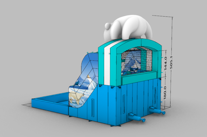 Надувной аквапарк "Белый Мишка" 6*4*5 м 