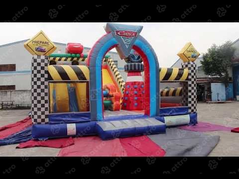 Надувной батут "На тачках" 14*7*7 м