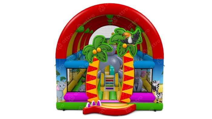 Надувной батут "Мадагаскар с крышей 2" 14*7*7 м