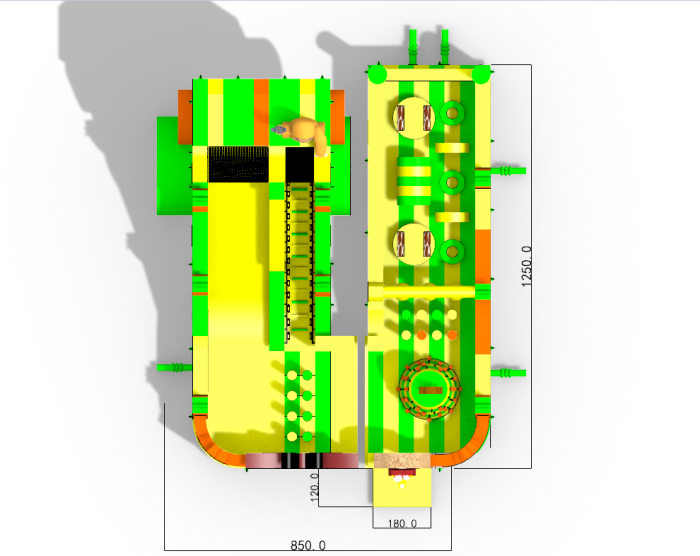 Надувная горка "Джунгли" 12,5*8,5*9,5 м